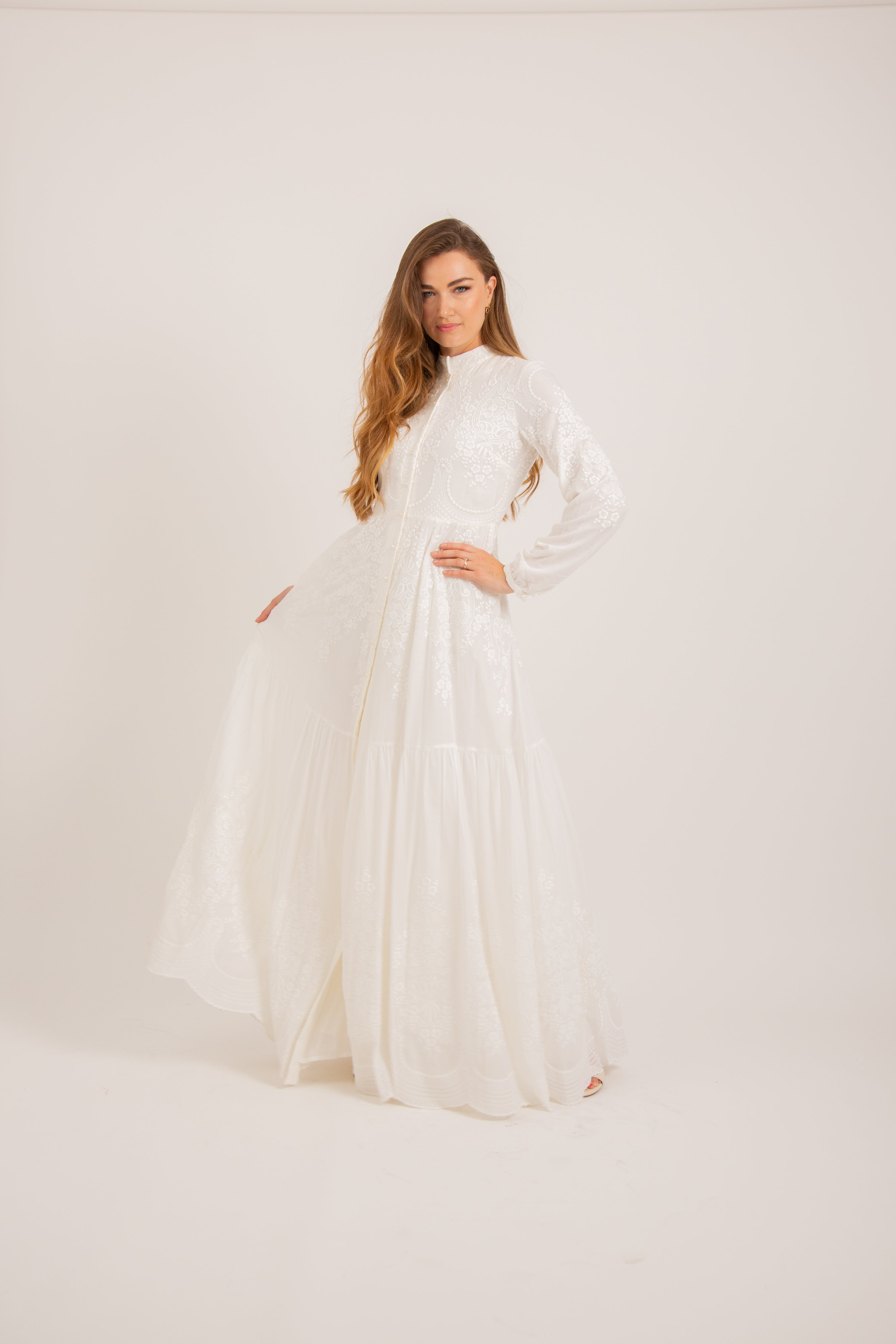 Aliya Dress - Pearl White