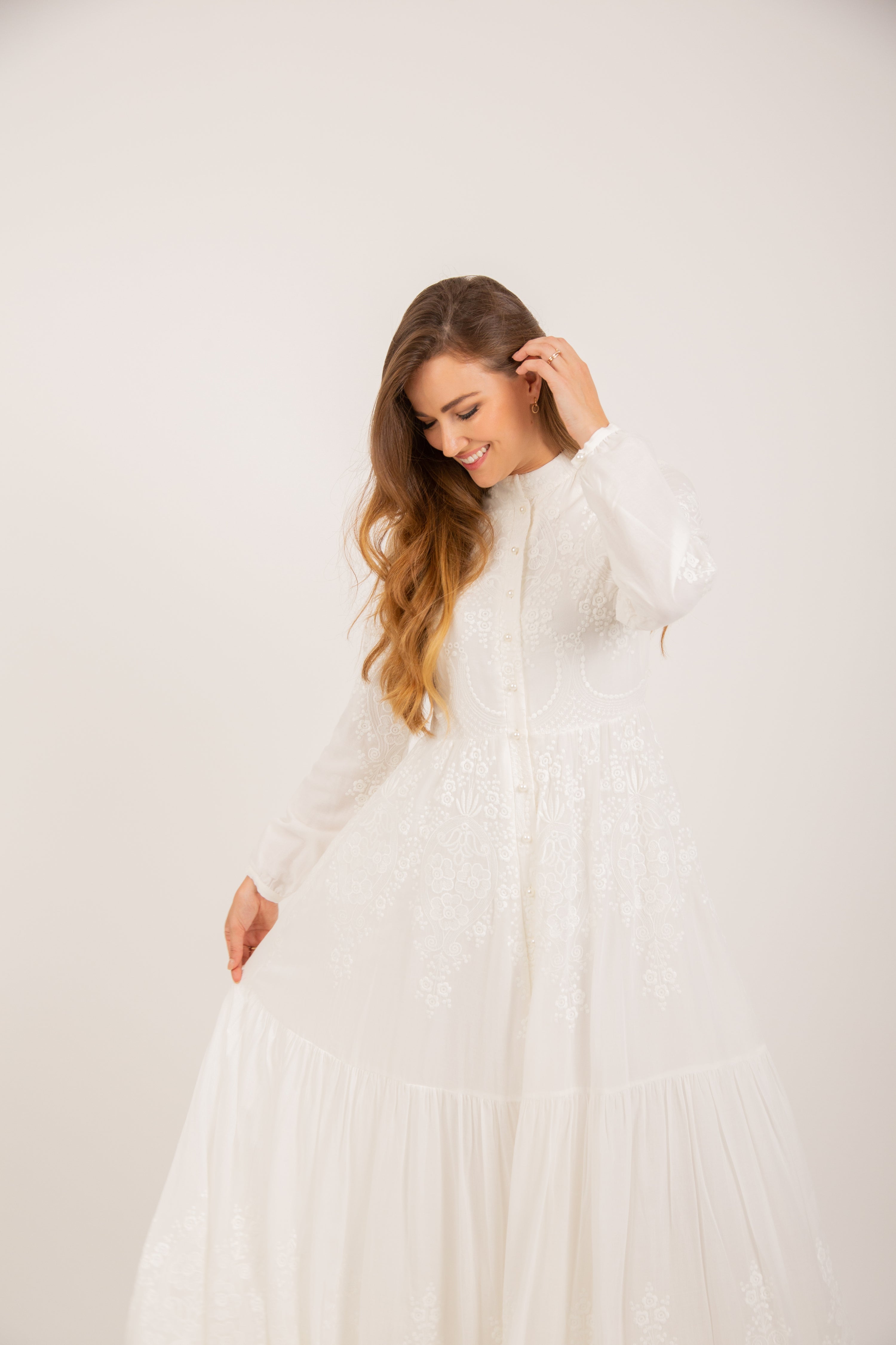 Aliya Dress - Pearl White