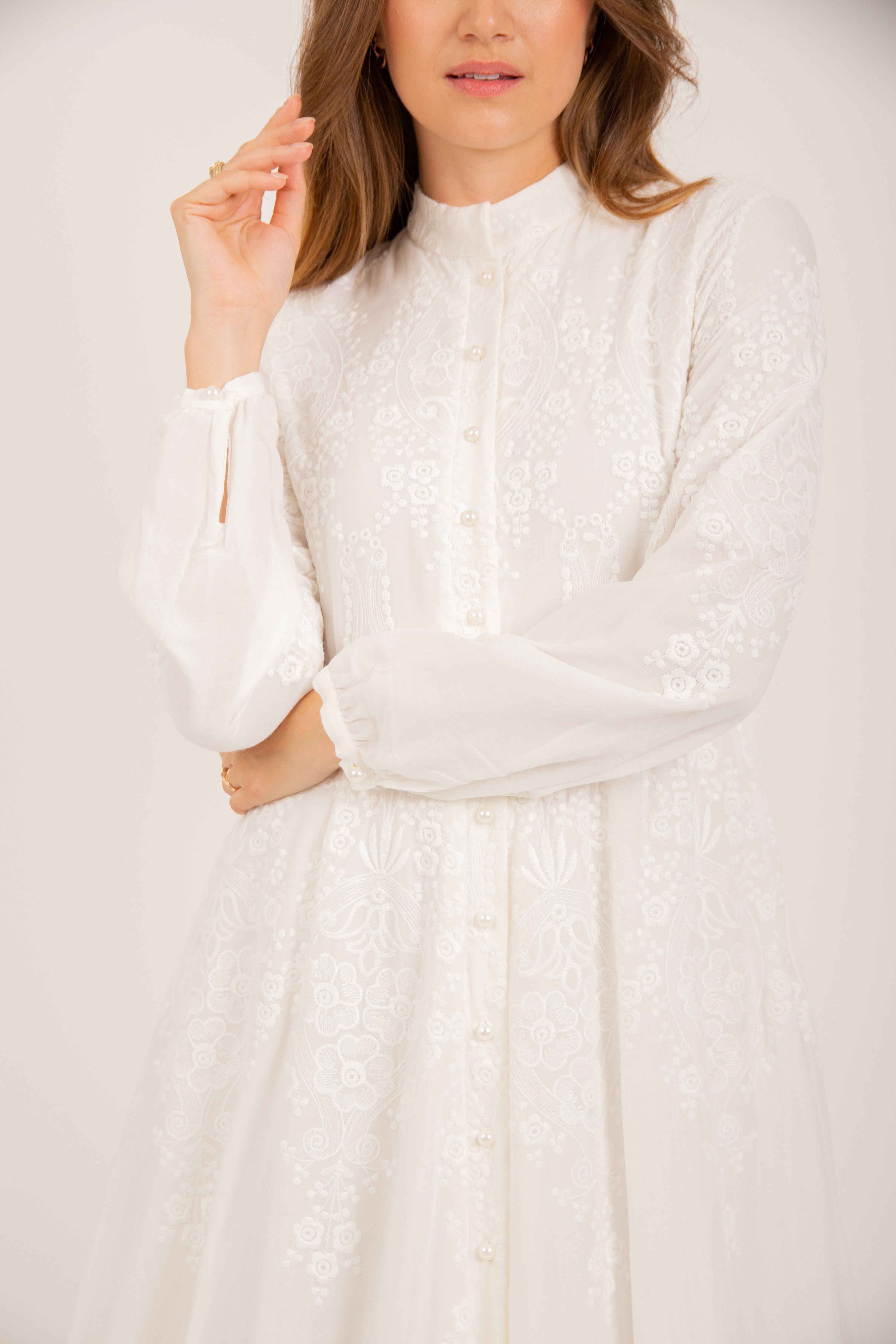 Aliya Dress - Pearl White