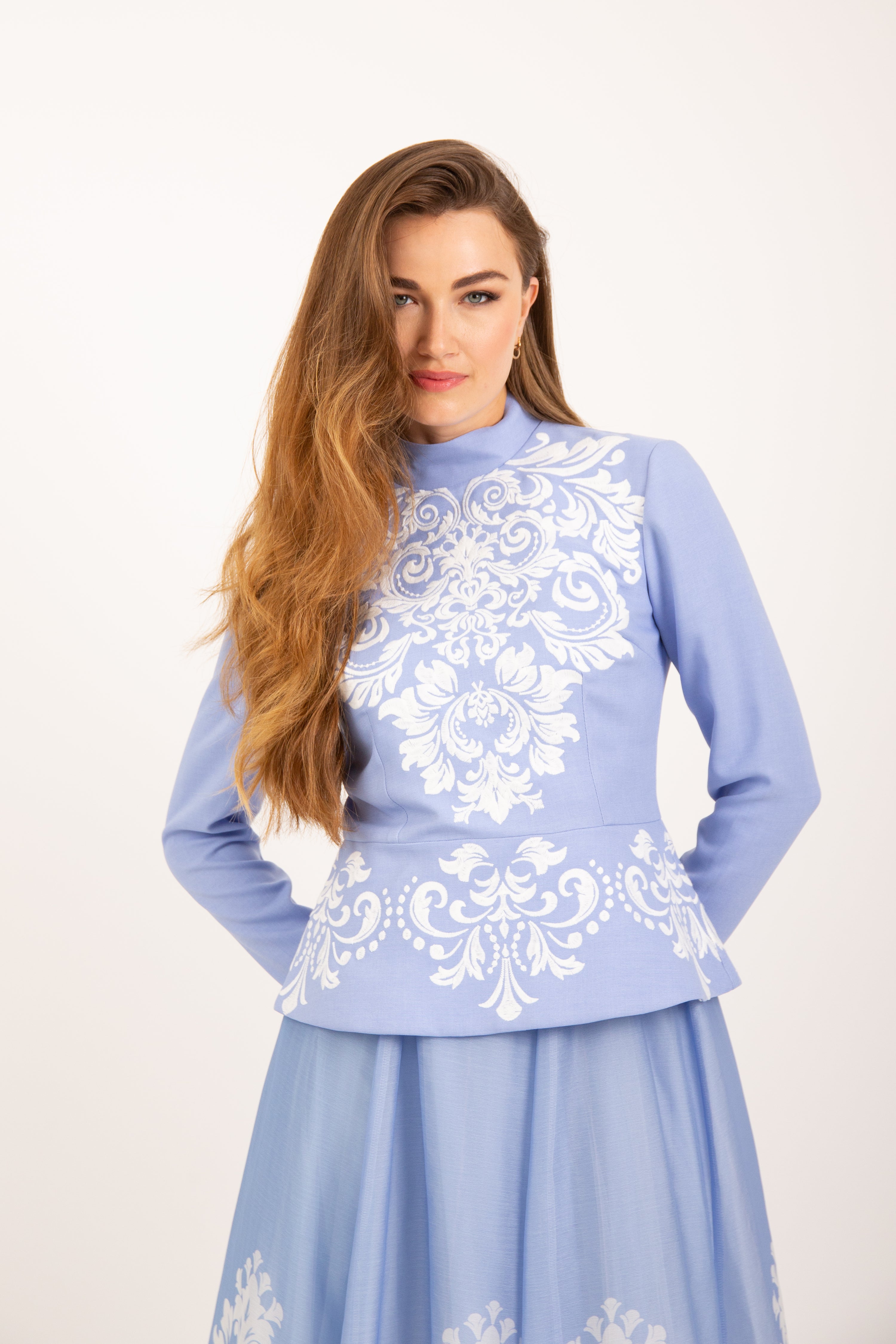 Egeya blue pearl blouse