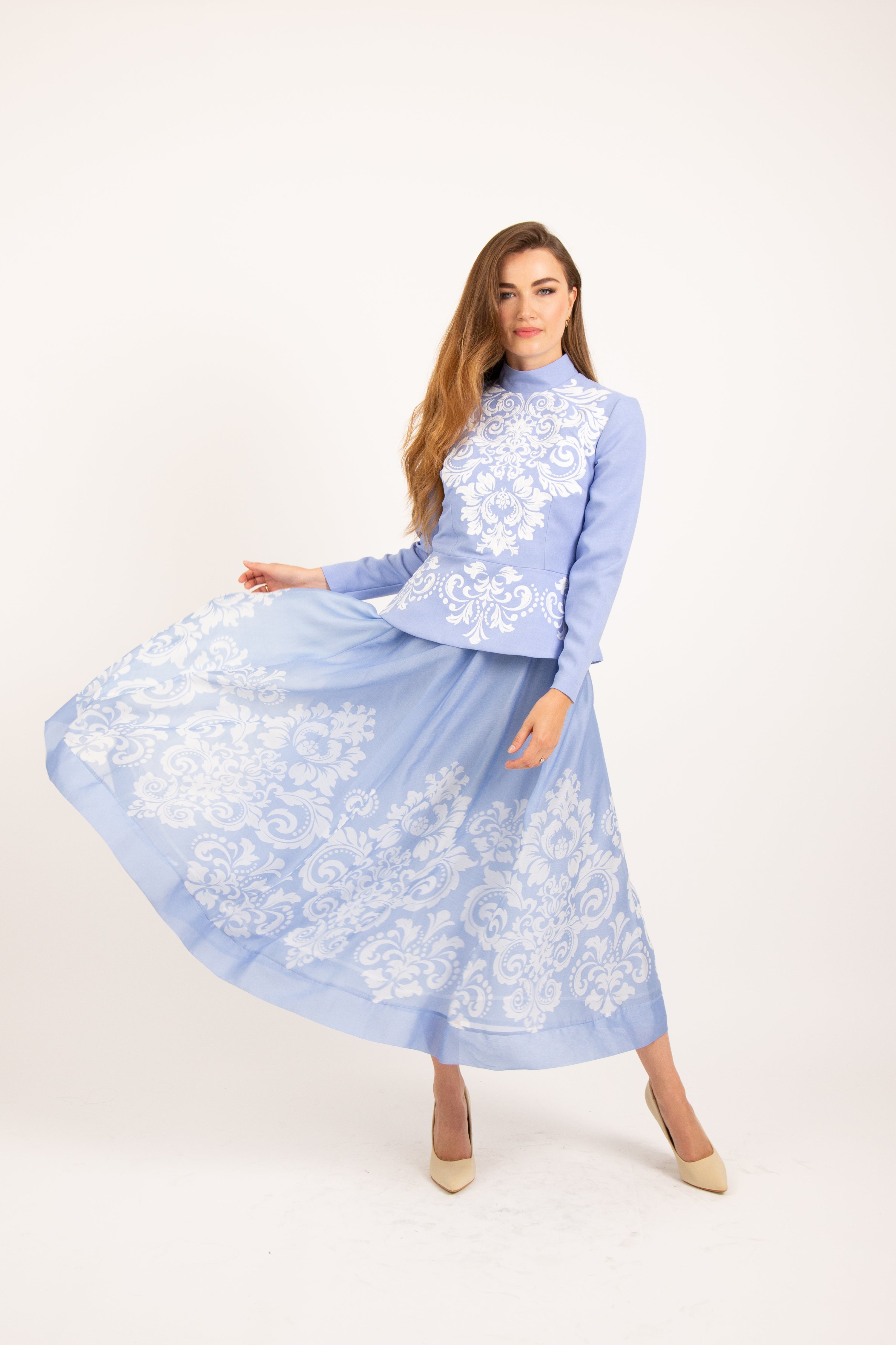 Egeya mist blue skirt