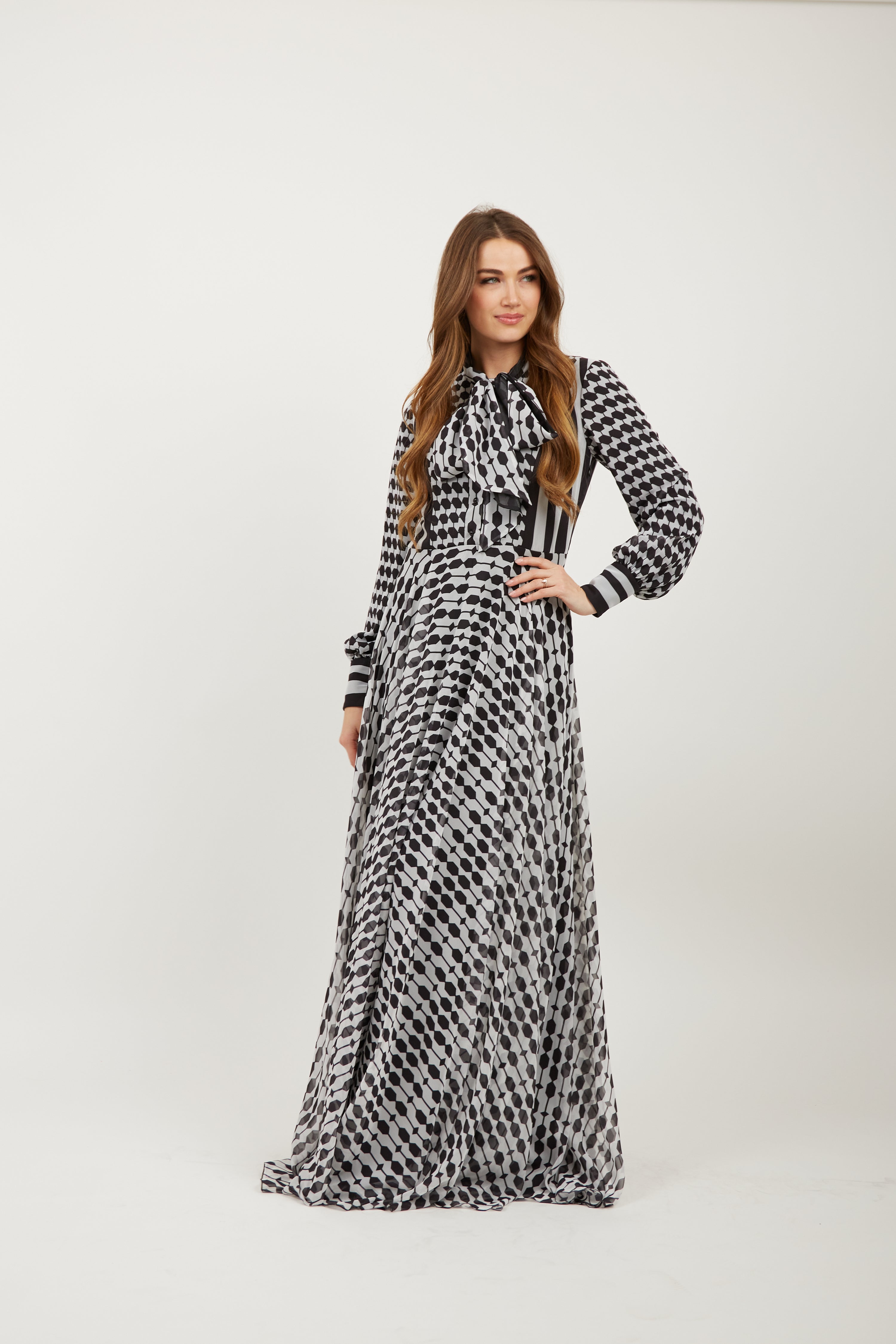 Honeycomb Petek Maxi Dress