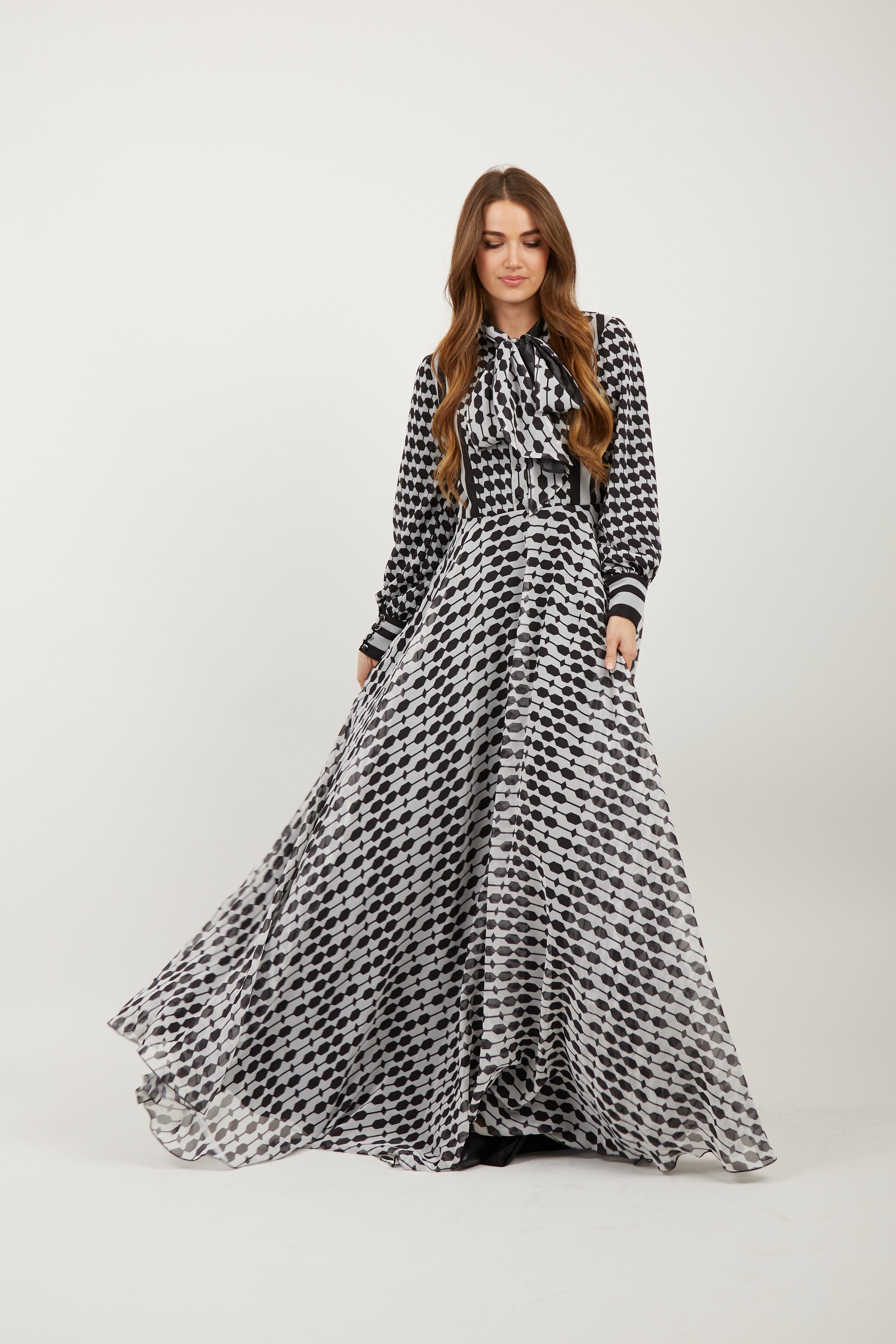 Honeycomb Petek Maxi Dress