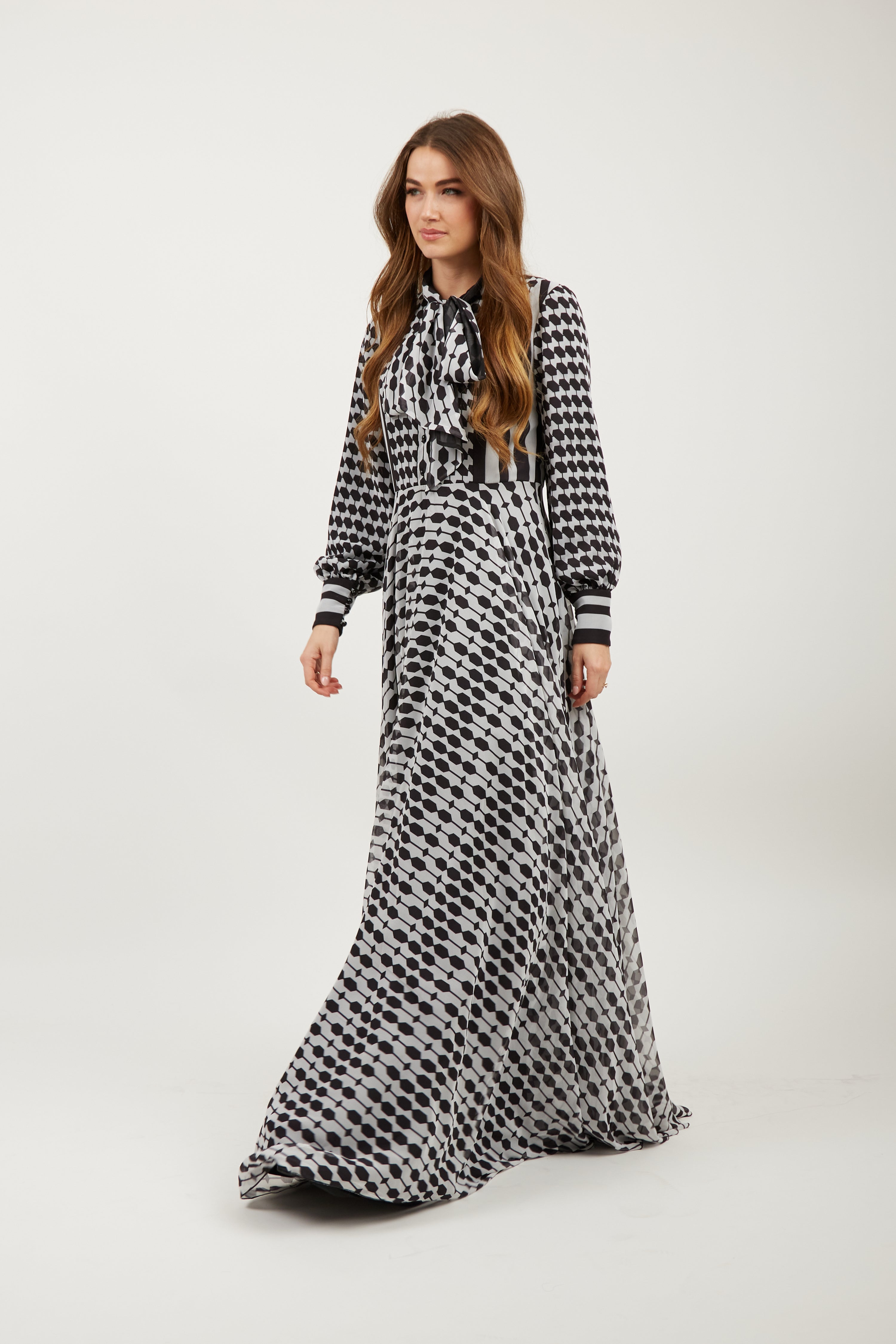 Honeycomb Petek Maxi Dress