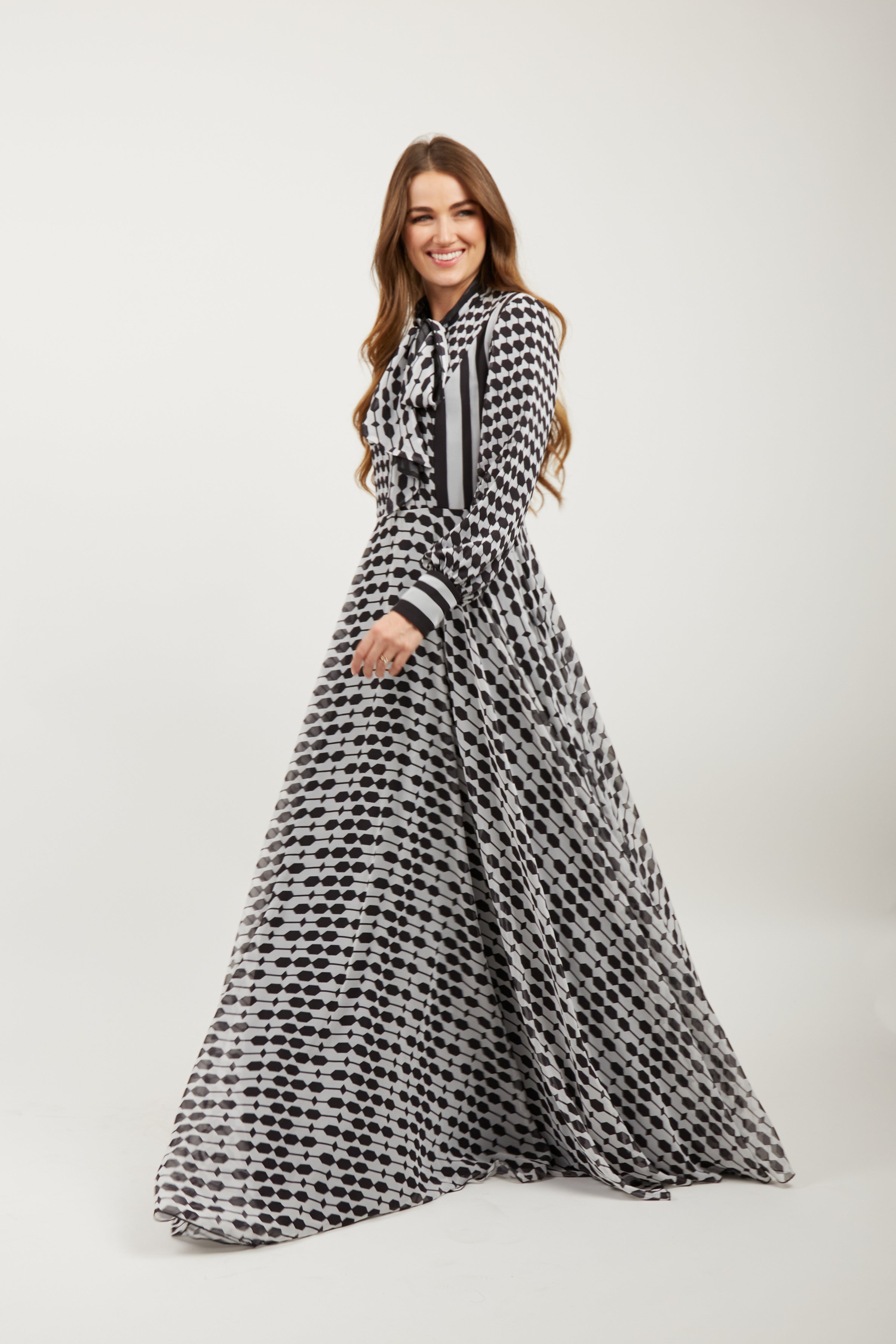 Honeycomb Petek Maxi Dress