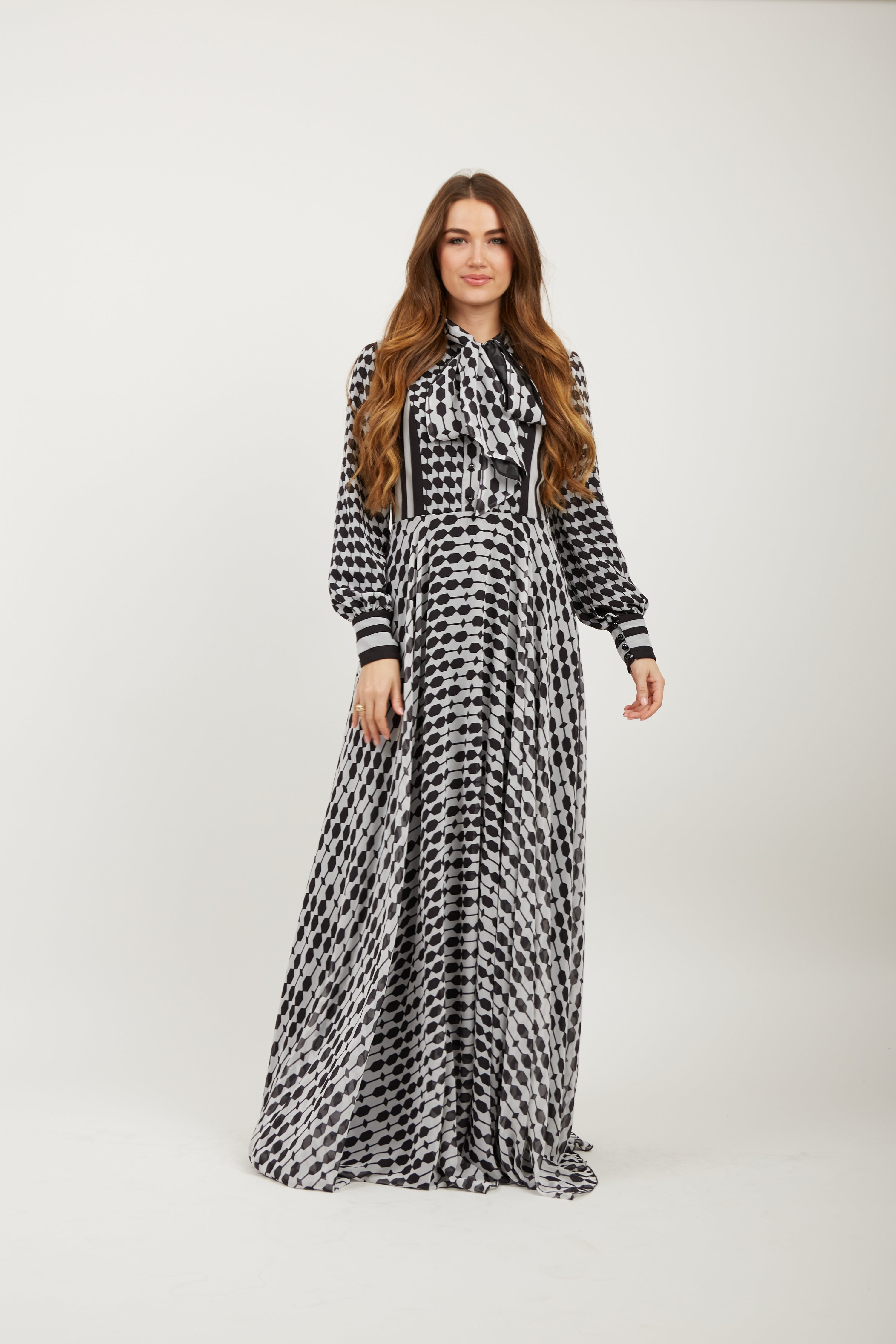 Honeycomb Petek Maxi Dress