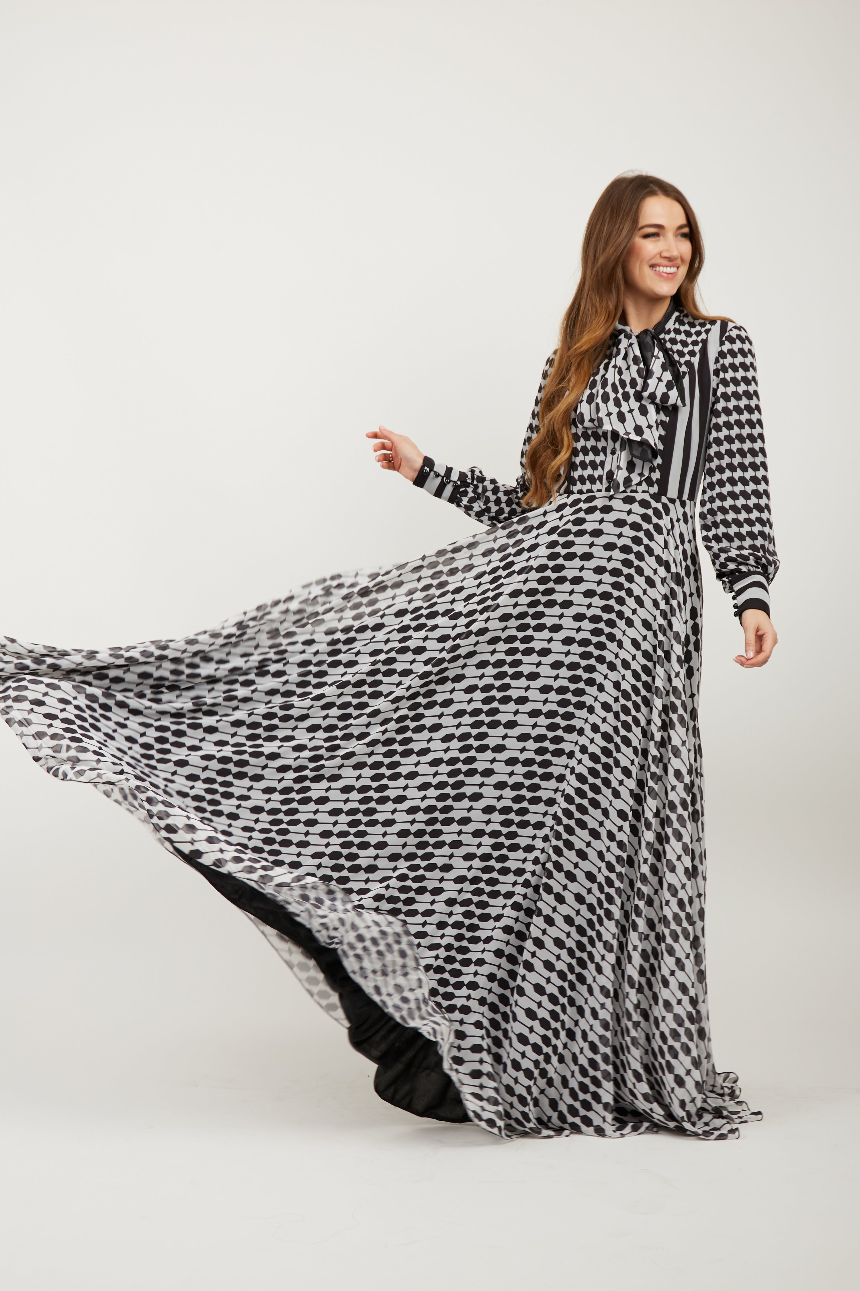 Honeycomb Petek Maxi Dress