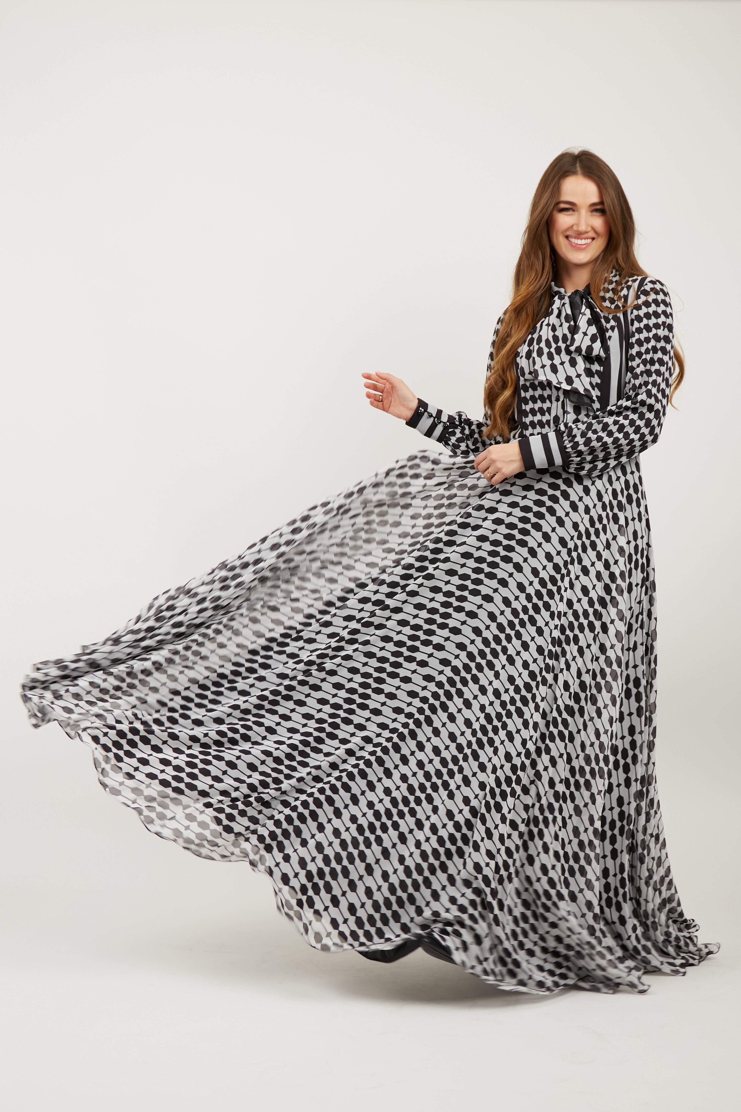 Honeycomb Petek Maxi Dress