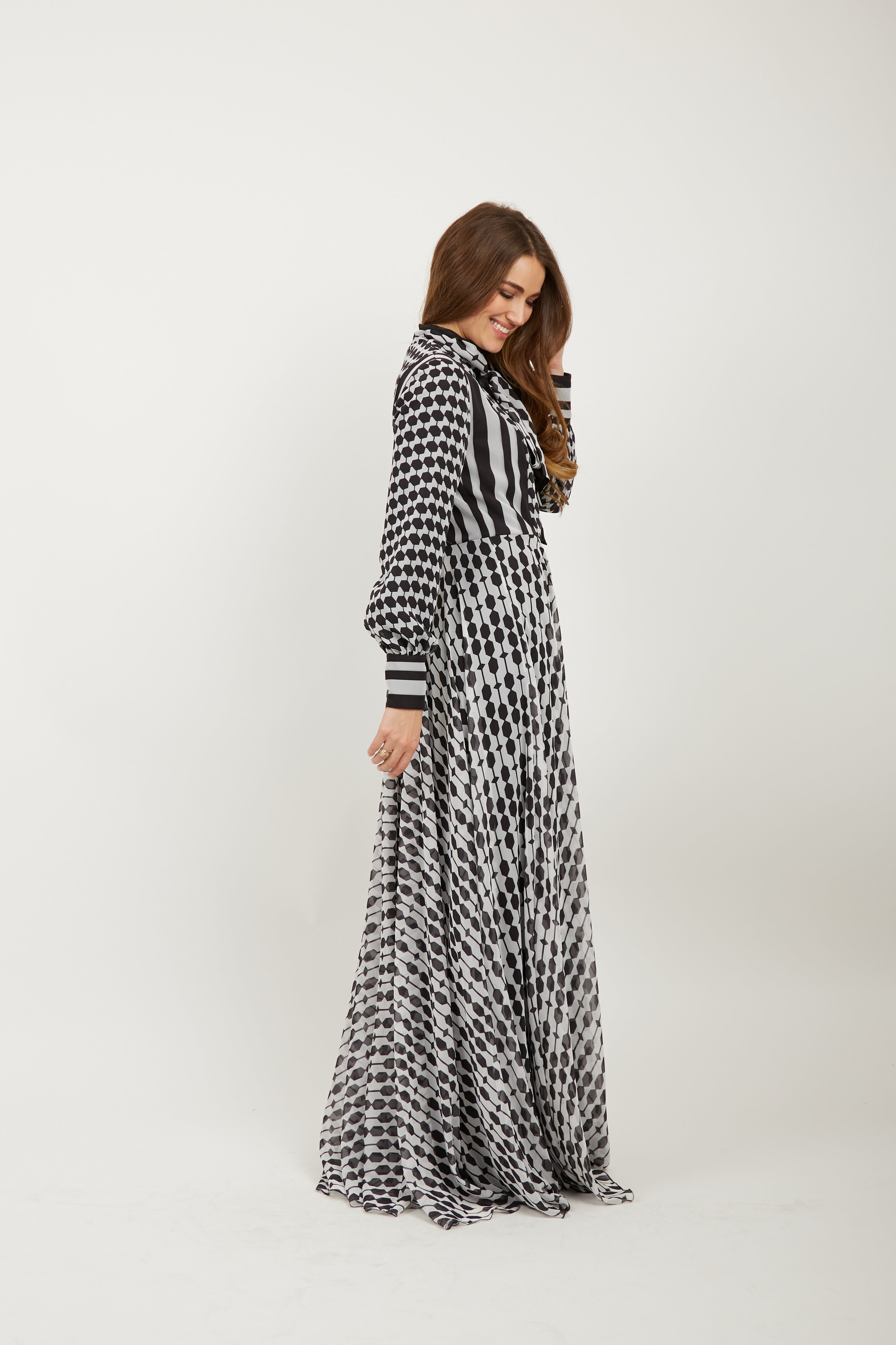 Honeycomb Petek Maxi Dress